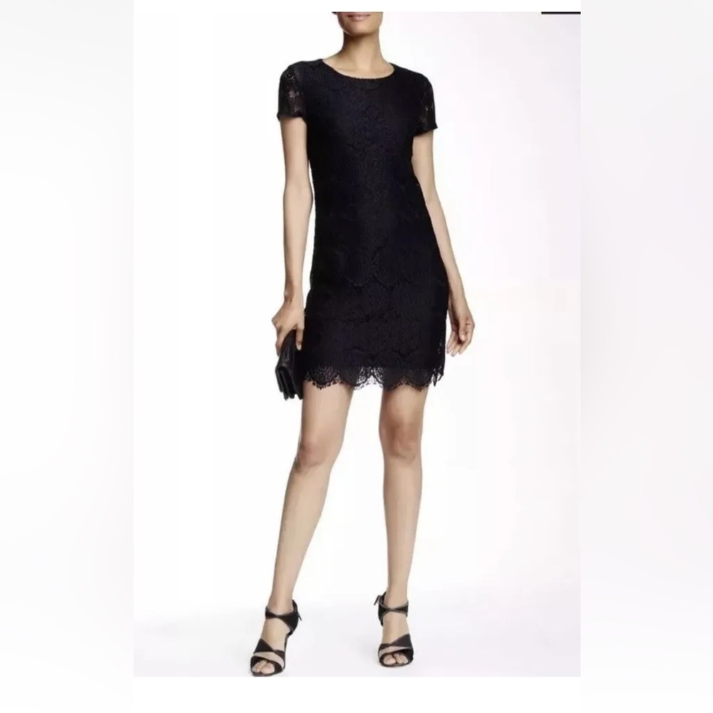Laundry by Shelli Segal Cap Sleeve Lace Mini backless Cocktail Dress